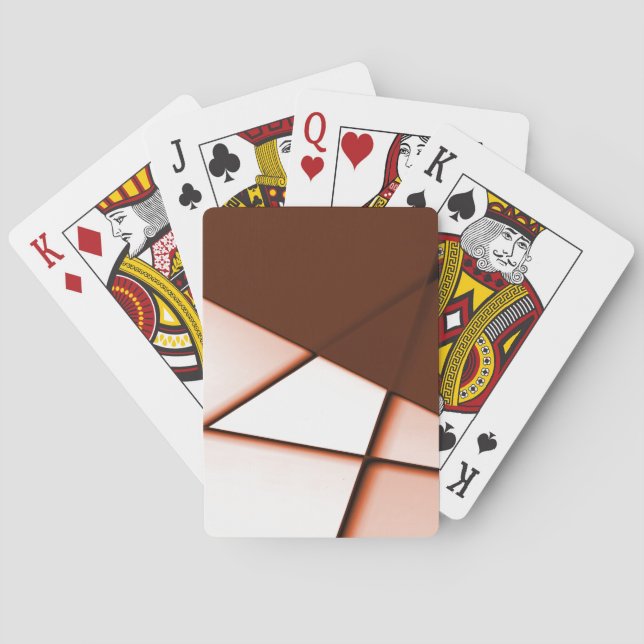 Beige trapeze rectangle under dark brown sheet     playing cards (Back)