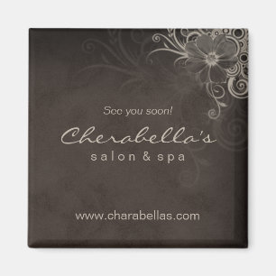 Beige Trendy Salon Spa Floral Fridge Magnet