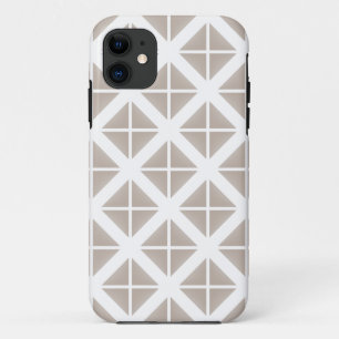 Beige Trendy Triangle Pattern iPhone 11 Case