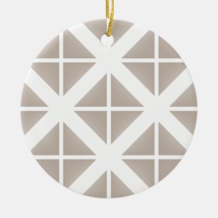 Beige Trendy Triangle Pattern Ceramic Tree Decoration