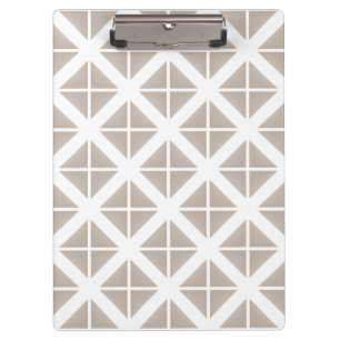 Beige Trendy Triangle Pattern Clipboard
