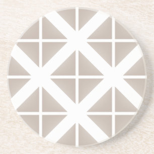 Beige Trendy Triangle Pattern Coaster