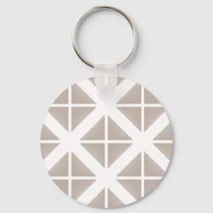 Beige Trendy Triangle Pattern Key Ring