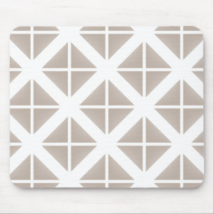 Beige Trendy Triangle Pattern Mouse Mat