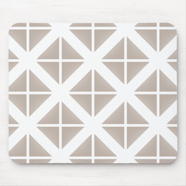 Beige Trendy Triangle Pattern Mouse Mat (Front)