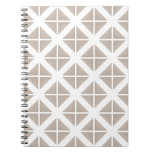 Beige Trendy Triangle Pattern Notebook