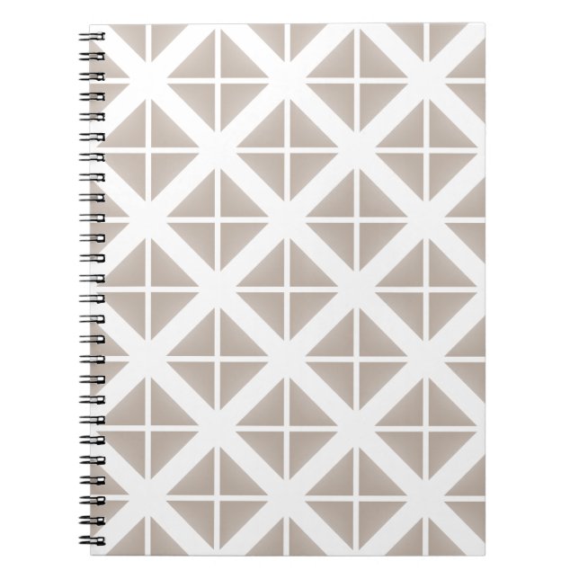 Beige Trendy Triangle Pattern Notebook (Front)
