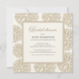 BEIGE Under the Sea Coral Modern BRIDAL SHOWER Invitation