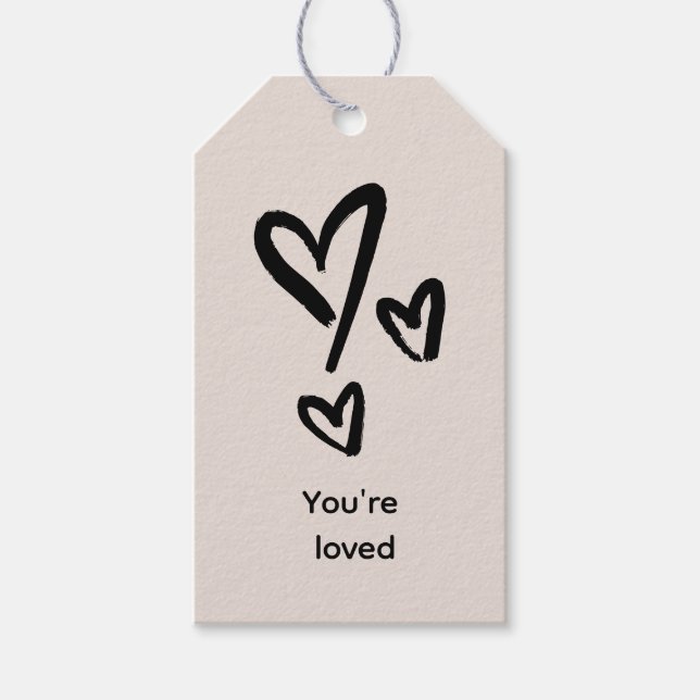 Beige Valentine's Day Gift Tags (Front)