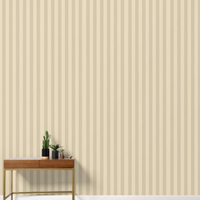  beige vertical stripes thick wallpaper (Hallway)