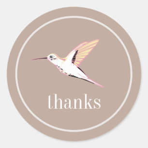 Beige vintage æmingbird illustration classic round sticker