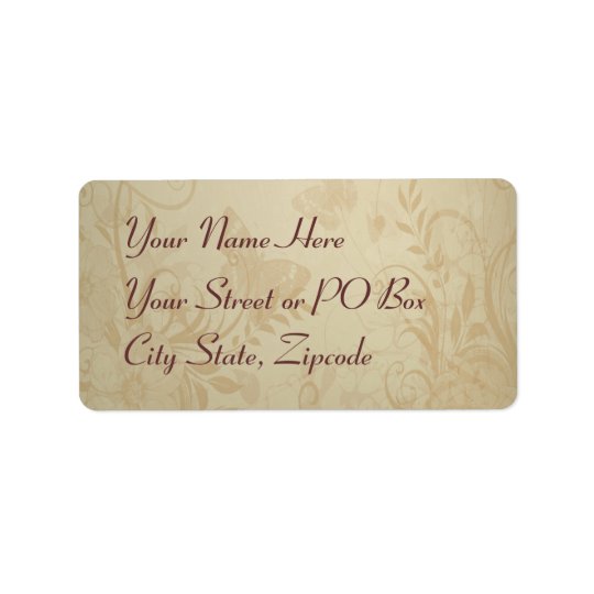 Beige Vintage Lace Wedding Address Label