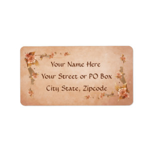 Beige Vintage Lilies Label