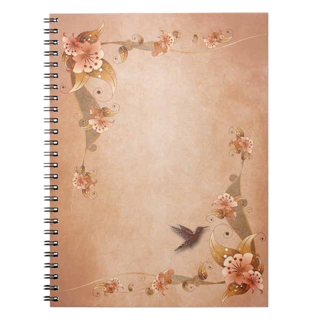 Beige Vintage Lilies Notebook (Front)