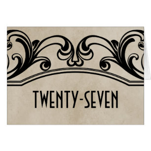 Beige Vintage Swirls Table Number Card