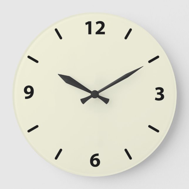 Beige Wall Clock with Black Numbers (Front)