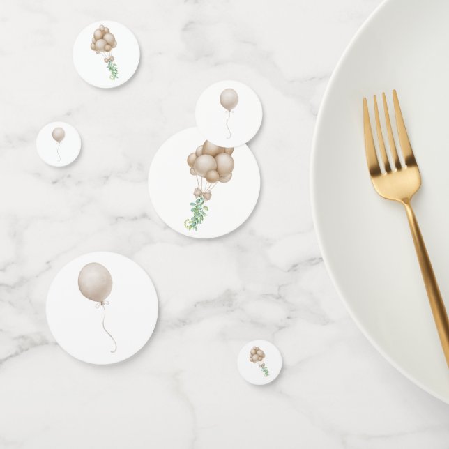 Beige Watercolor Balloons  Confetti (Group)