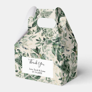 Beige watercolor garden leave wedding favour box