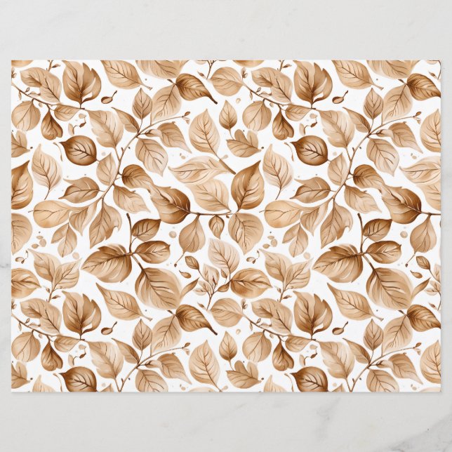 Beige Watercolor Leaves Pattern (Front)