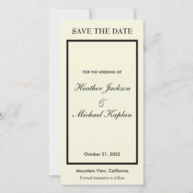Beige Wedding Professional Minimalist Plain Save The Date (Front)