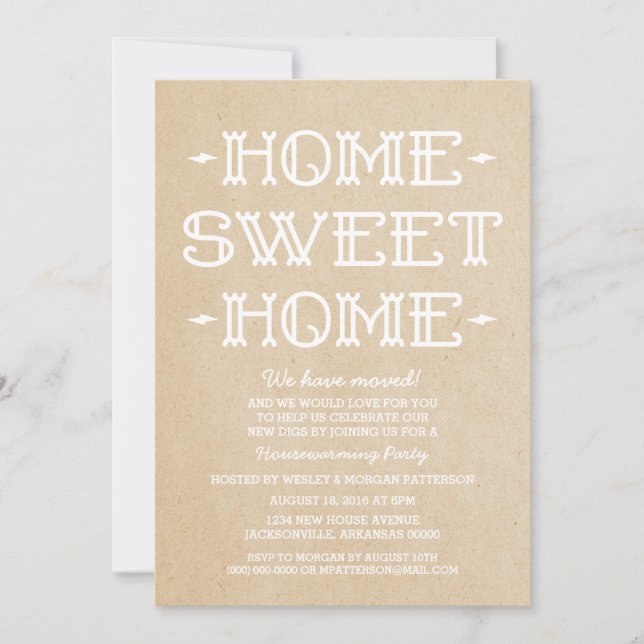 Beige Whimsical Sweet Home Housewarming Party Invitation (Front)