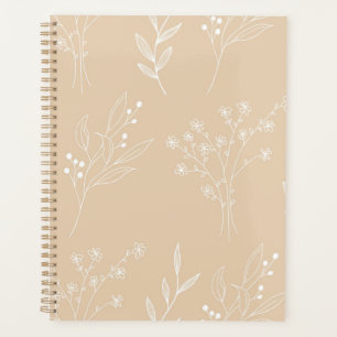 Beige White Corner Floral Boho Wedding Planner