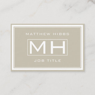 Beige & White Elegant Business Card