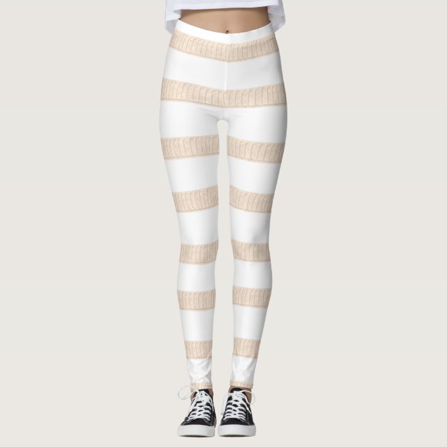 Beige & White Leggings (Front)