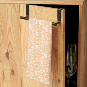 Beige White Modern Geometric 4Kate Kitchen Towels