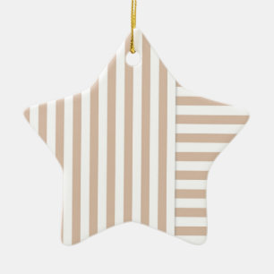 beige white stripe pattern ceramic tree decoration