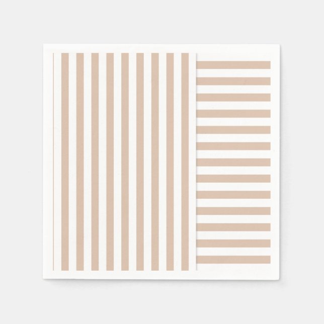 beige white stripe pattern napkin (Front)