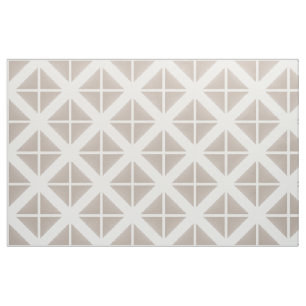 Beige White Trendy Triangles Pattern Fabric