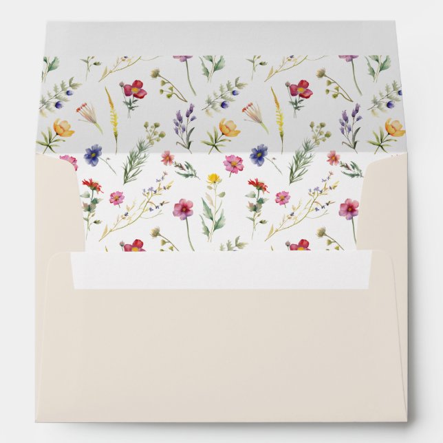 Beige Wildflower Spring Floral Envelope (Back (Bottom))