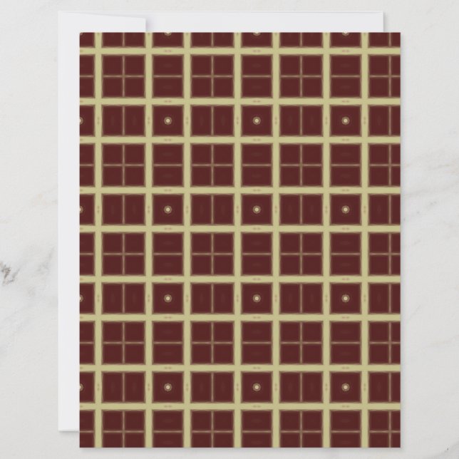 Beige Windowpane on Maroon Scrapbook Paper (Front)