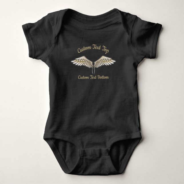 Beige Wings Baby Bodysuit (Front)