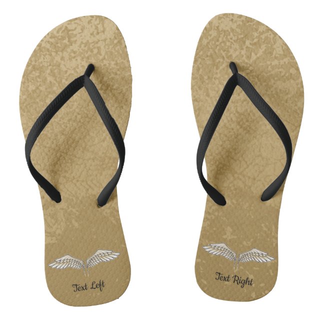 Beige Wings Flip Flops (Footbed)