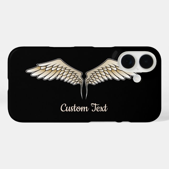 Beige Wings iPhone Case (Back (Horizontal))