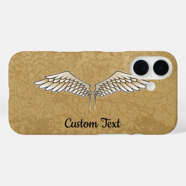 Beige Wings iPhone Case (Back (Horizontal))