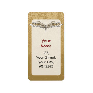 Beige wings label