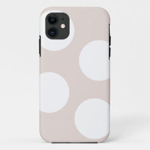 Beige with Large White Polka Dots iPhone 11 Case