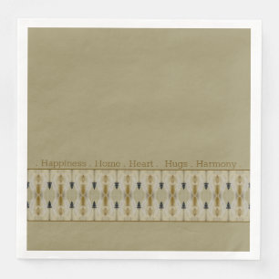 Beige With Patterned Accent Napkin