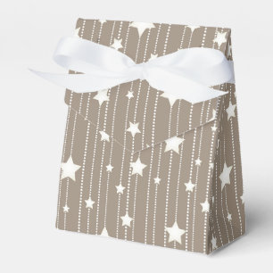 Beige xmas holiday star garland favour box