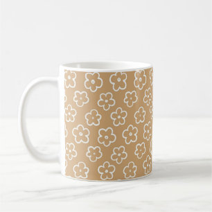 Beige Y2K Wildflower Bold Retro Spring Kitchen Coffee Mug