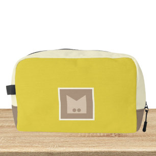 Beige yellow white cosmetic toilet bag
