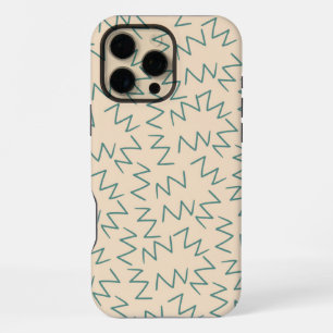 Beige Zig Zag Chic iPhone 16 Pro Max Case