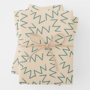 Beige Zig Zag Elegant Gift Wrap for Any Occasion