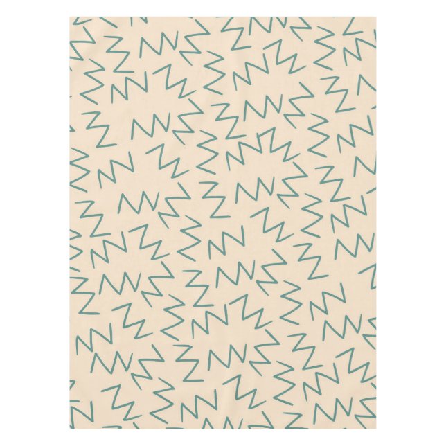 Beige Zig Zag Stylish and Elegant Table Decor Tablecloth (Front)