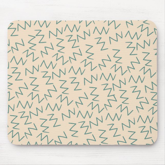 Beige Zig Zag Stylish Desk Accessory Mouse Mat (Front)