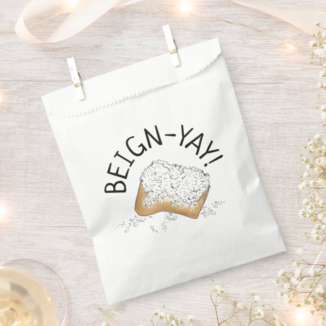 Beign-Yay! New Orleans NOLA Beignet Pastry Foodie Favour Bags (Clipped)