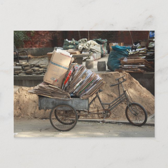 Beijing China Bicycle Postcard (Front)